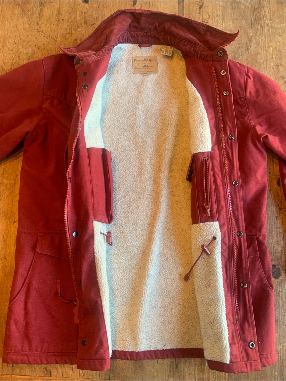 Men's Red Military-Style Field Jacket - Picture 11 of 16